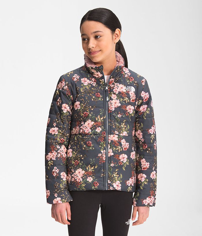 The North Face Jas Meisjes Printed Reversible Mossbud Swirl WCXY14809 - Grijs/Roze